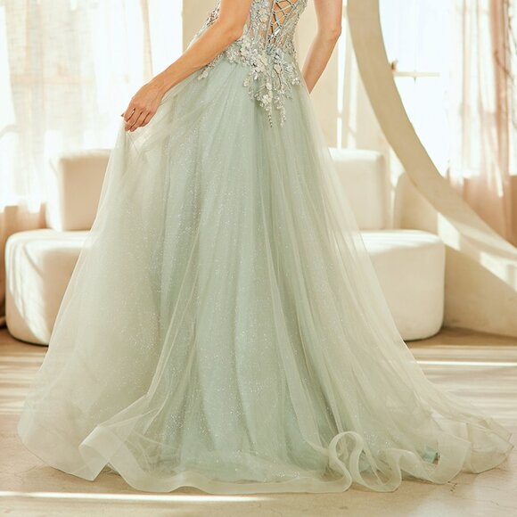 Strapless floral prom dress.Party gala evening wedding guest special occasion - Picture 4 of 8